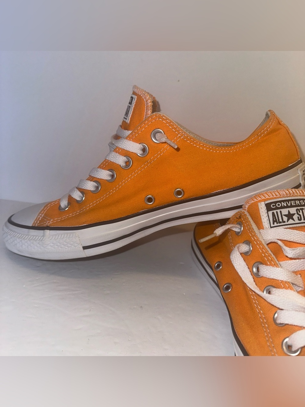 Converse Chuck Taylor All Star Orange Canvas Sneakers Men 9 Women 11 - Picture 7 of 15